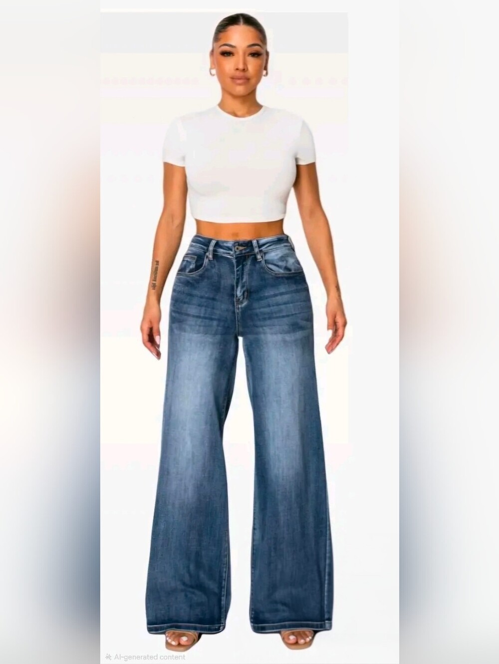 Canana High-Rise Baggy Wide Leg Jeans in Dark Wash Size 26